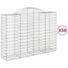 vidaXL Gabionkurver buede 50 stk 200x50x140/160 cm galvanisert jern