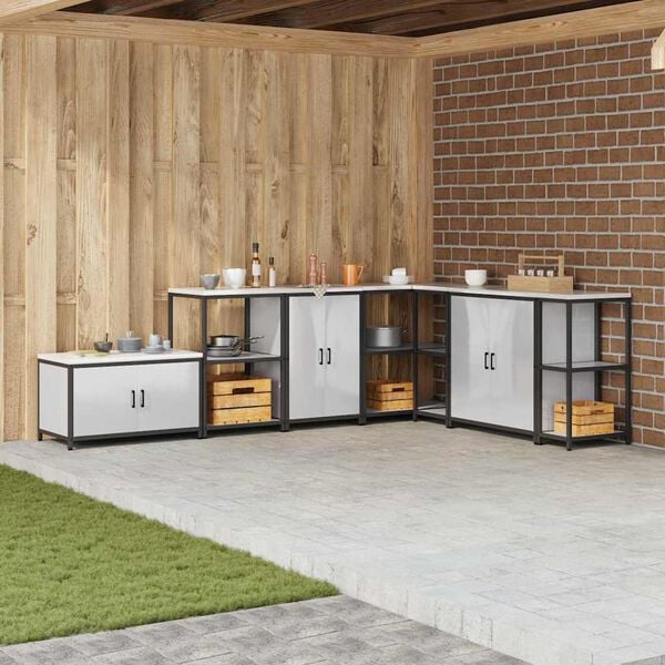 vidaXL Kj&oslash;kkenoppbevaring med hylle med d&oslash;r s&oslash;lv 60 x 50 x 92 cm St&aring;l