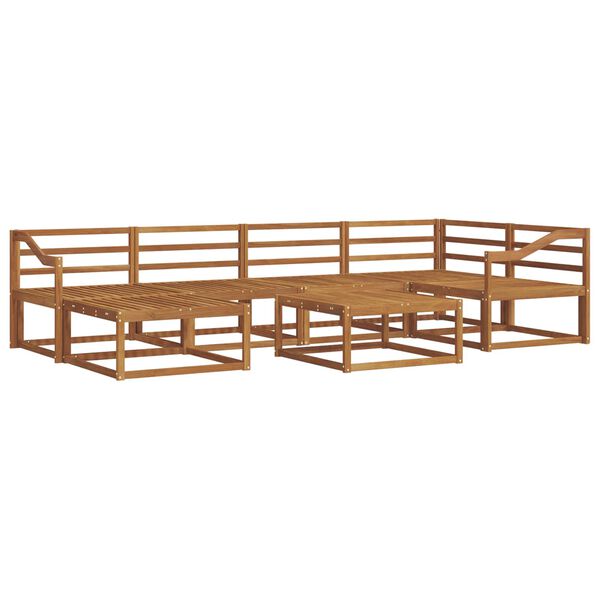 vidaXL Utend&oslash;rs sofa-sett 7 pcs Naturlig Solid akasietre