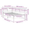 vidaXL Seng med bokhylle uten madrass voksbrun 75x190 cm heltre furu
