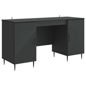 vidaXL Skrivebord Svart 142,5 x 50 x 75 cm Konstruert tre
