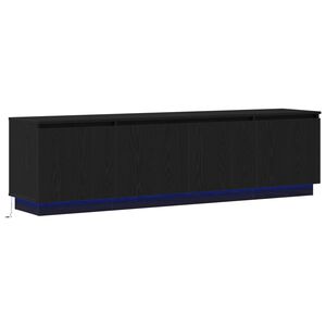 vidaXL TV-skap med LED Svart Eik 180 x 38 x 49 cm Konstruert tre