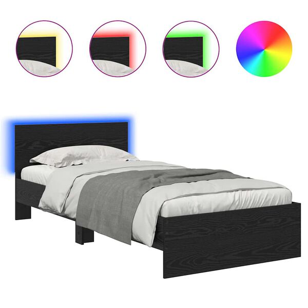 vidaXL Sengestamme Svart Eik 100 x 200 cm Konstruert tre