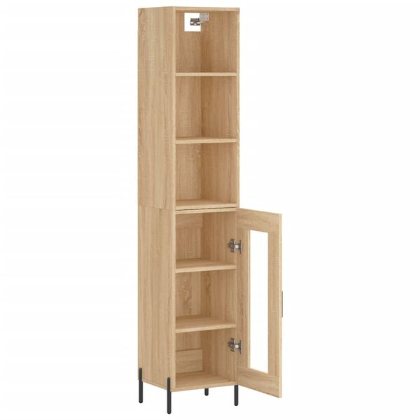 vidaXL Highboard sonoma eik 34,5x34x180 cm konstruert tre