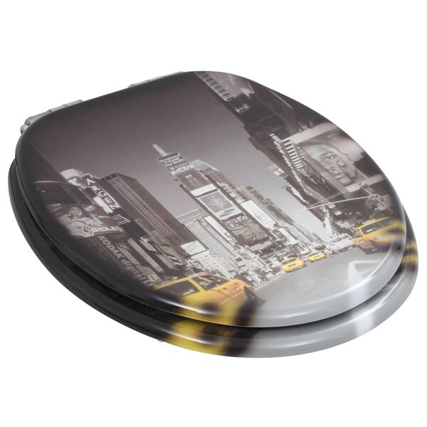 vidaXL Toalettsete med myk lukkefunksjon 2 stk MDF New York-design