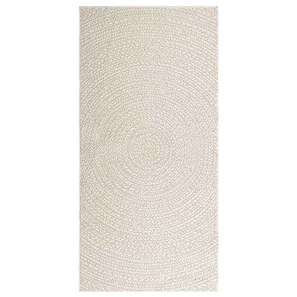 vidaXL Teppe ZIZUR kremhvit 100x200cm jute-utseende innend&oslash;rs&utend&oslash;rs