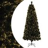 vidaXL Fiberoptisk juletre 180 cm 24 LED-lys Varmhvit PVC Gr&oslash;nn