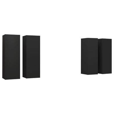 vidaXL TV-benker 4 stk svart 30,5x30x90 cm sponplate