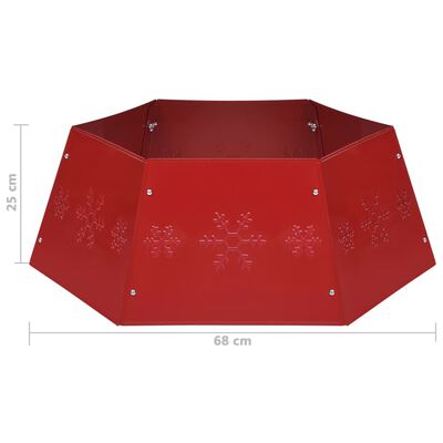 vidaXL Juletreskjørt rødt Ø68x25 cm