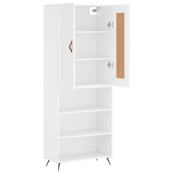 vidaXL Highboard hvit 69,5x34x180 cm konstruert tre