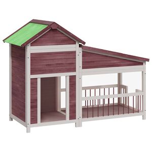 vidaXL Hundekennel mocca 143x60,5x109 cm heltre furu