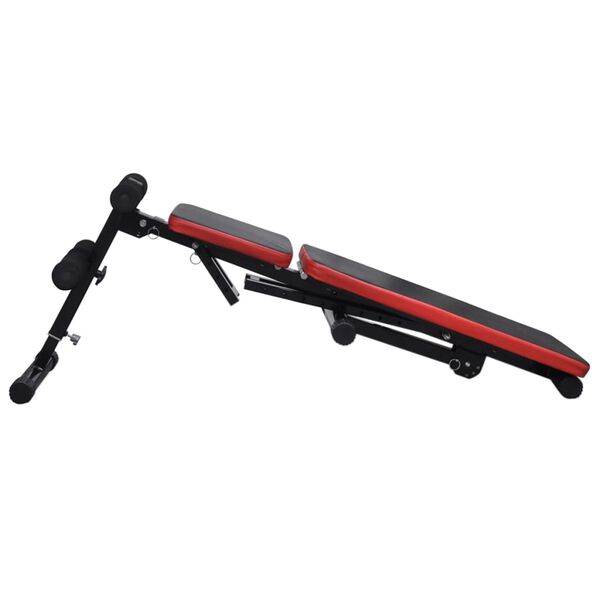 vidaXL Justerbar situp-benk med vektstang og manualsett 30,5 kg