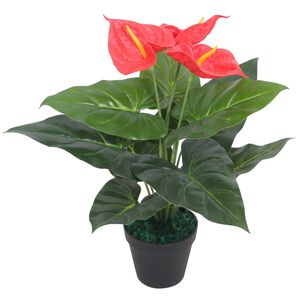 vidaXL Kunstig flamingoblomst med potte 45 cm r&oslash;d og gul