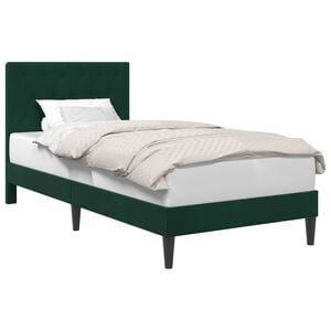 vidaXL Sengestamme med hodegjerde Svart 90 x 190 cm Fl&oslash;yel