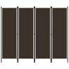 vidaXL Romdeler 4 paneler brun 200x180 cm