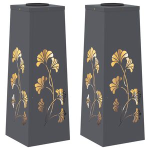 vidaXL Solenergi LED stibelys 2 stk. Varmhvit 18 x 18 x 50 cm