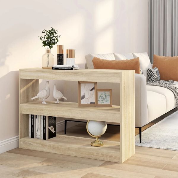 vidaXL Bokhylle/romdeler sonoma eik 100x30x72 cm