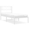 vidaXL Sengeramme i metall med hodegavl hvit 100x200 cm