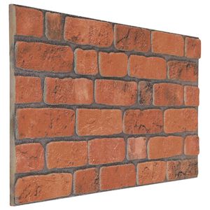 vidaXL Veggpaneler 10 stk. 100 x 50 cm Terrakotta EPS Skum