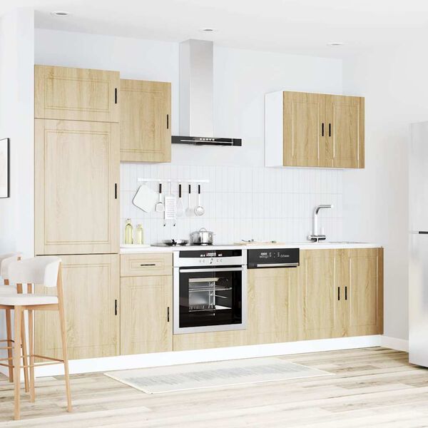 vidaXL Kj&oslash;kkenskapssett 7 deler Porto sonoma eik konstruert tre