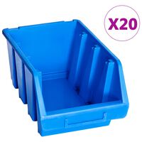 vidaXL Oppbevaringsbokser stablebare 20 stk blå plast