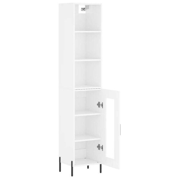 vidaXL Highboard h&oslash;yglans hvit 34,5x34x180 cm konstruert tre