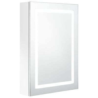 vidaXL LED-speilskap til bad blank hvit 50x13x70 cm