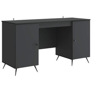 vidaXL Skrivebord med hylle Svart 142,5 x 50 x 75 cm Konstruert tre