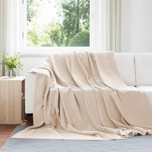 vidaXL Kastepledd 6 pcs Beige 220 x 240 cm Fleece