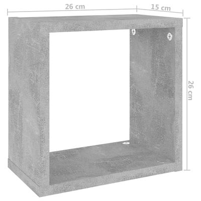 vidaXL Vegghyller kubeformet 2 stk betonggrå 26x15x26 cm