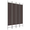 vidaXL Romdeler med 4 paneler brun 160x220 cm stoff