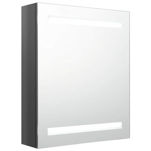 vidaXL LED-speilskap til bad blank gr&aring; 50x14x60 cm