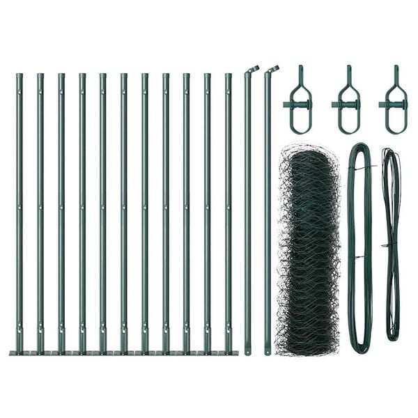 vidaXL Gjerdep&aring;le gr&oslash;nn 25 x 0,6 m (50 mm mesh) St&aring;l og PVC