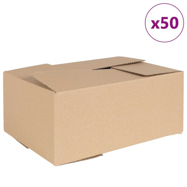 vidaXL Sammenleggbar boks 50 pcs Naturlig 35 x 24 x 15 cm Papp