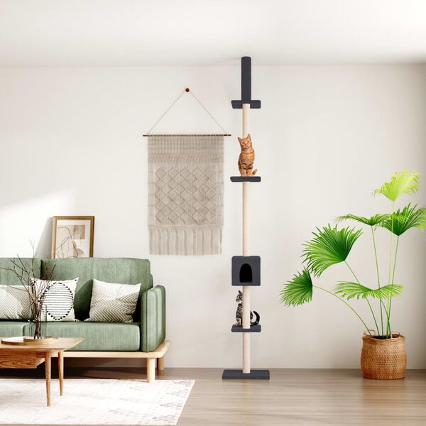 vidaXL Kloretre gulv til tak m&oslash;rkegr&aring; 250,5-276,5 cm