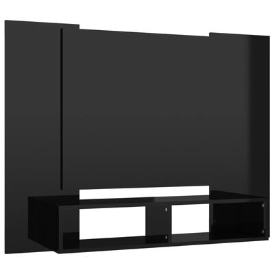 vidaXL Veggmontert TV-benk høyglans svart 120x23,5x90 cm sponplate