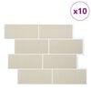 vidaXL Subway-flis 10 pcs Beige 29.4 x 21.4 cm Polyuretan og PET