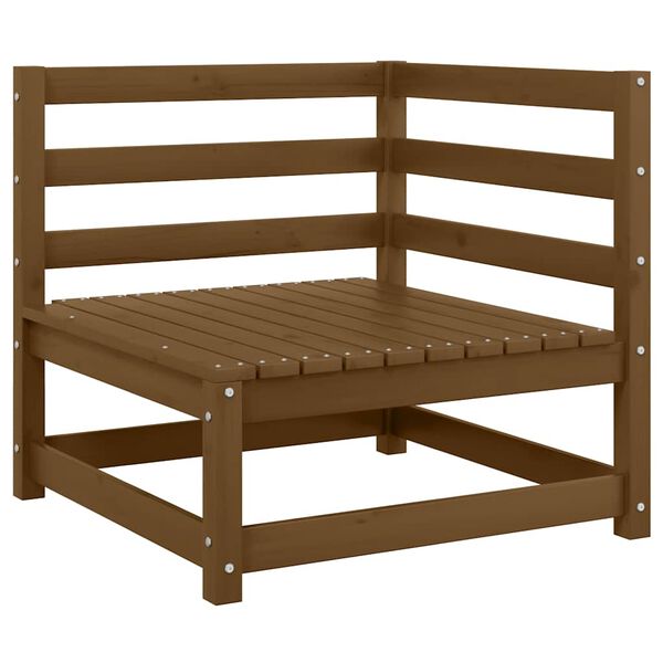 vidaXL Utendørs hjørnesofa med puter kremhvite heltre furu