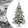 vidaXL Kunstig juletre med julekuler 150 cm 150 LED-lys Varmhvit