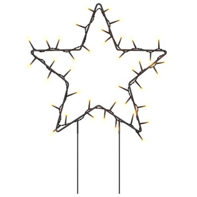 vidaXL Julelysdekorasjon med pigger 3 stjerner 50 LED 29 cm