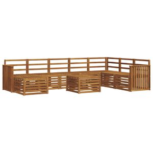 vidaXL Utend&oslash;rs sofa-sett 9 stk. Naturlig