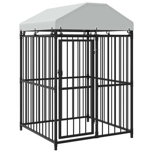 vidaXL Utend&oslash;rs hundeg&aring;rd med tak 120x120x150 cm