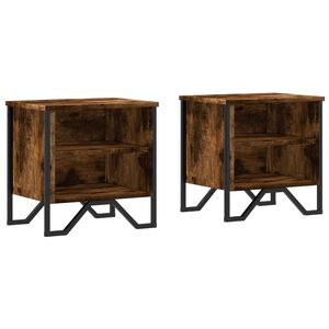 vidaXL Nattbord r&oslash;kt eik 2 stk 40x30x40 cm konstruert tre