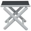 vidaXL Sammenleggbar fotskammel svart og s&oslash;lv textilene og aluminium