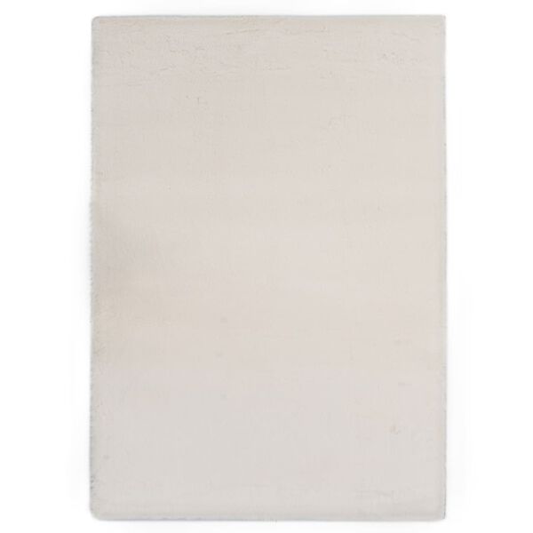 vidaXL Teppe 120x160 cm kunstig kaninskinn kremhvit