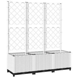 vidaXL Plantekasse med espalier hvit 120x40x136 cm PP