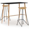 vidaXL Barsett 3 deler svart