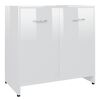 vidaXL Baderomsskap h&oslash;yglans hvit 60x33x61 cm konstruert tre