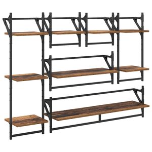 vidaXL Vegghyllesett 6 stk. Gamle tre 100 x 25 x 30 cm Konstruert tre