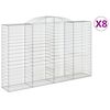 vidaXL Gabionkurver buede 8 stk 300x50x180/200 cm galvanisert jern